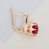 Серьги из красного золота 583 пробы c корундами