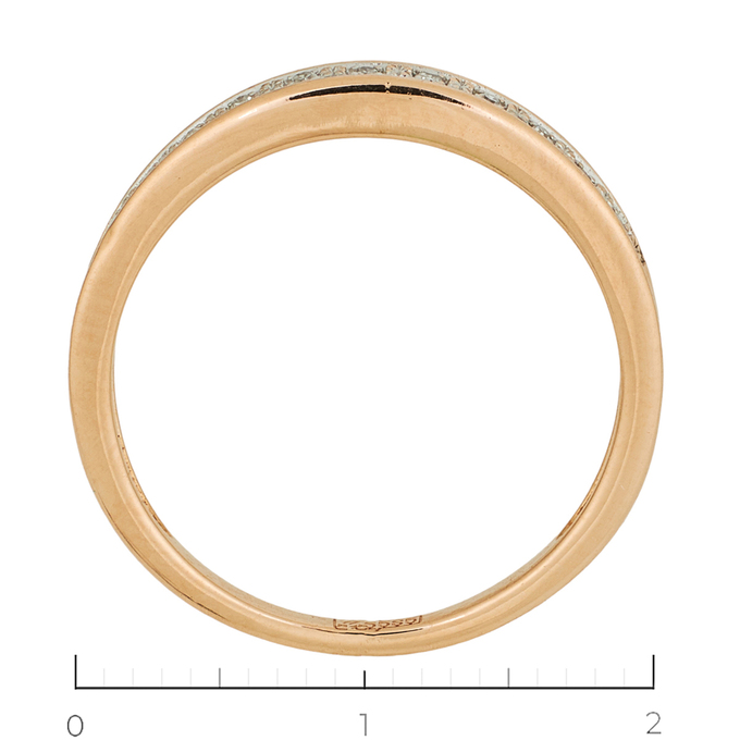 Кольцо из красного золота 585 пробы c 23 бриллиантами, Л 2912 5153 за 18800