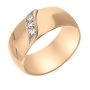 Кольцо обручальное из комбинированного золота 583 пробы c 3 бриллиантами 000253 фото 1