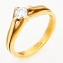 Кольцо из желтого золота 750 пробы c 1 бриллиантом Л08072120 фото 1
