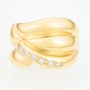 Кольцо из желтого золота 750 пробы c 6 бриллиантами Л39097599 фото 2