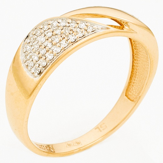 Кольцо из комбинированного золота 585 пробы c 27 бриллиантами Л08080783 фото 1