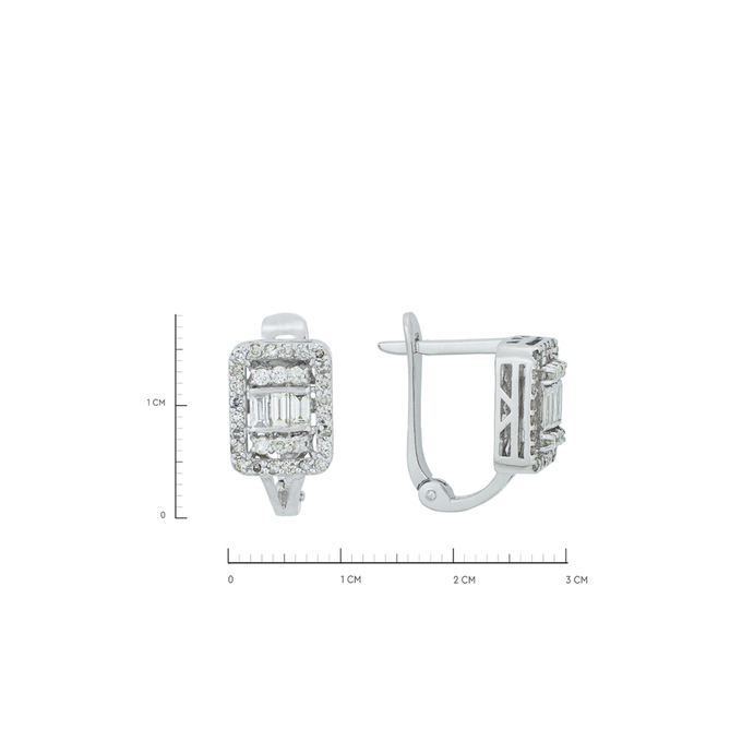 Серьги из золота 750 пробы c 66 бриллиантами