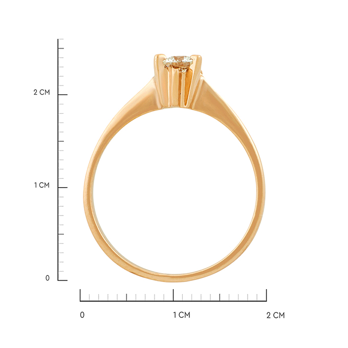 Кольцо из золота 585 пробы c бриллиантом, Л 3606 6589 за 75600