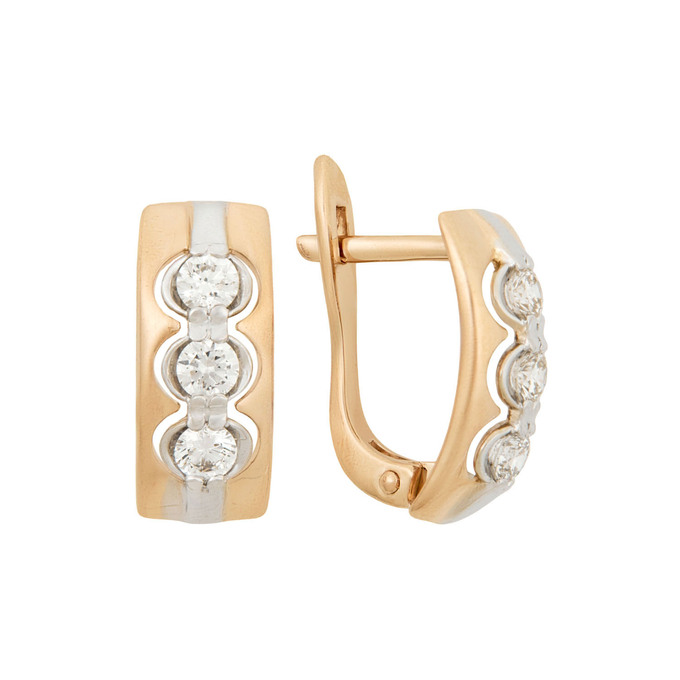 Серьги из золота 585 пробы c бриллиантами