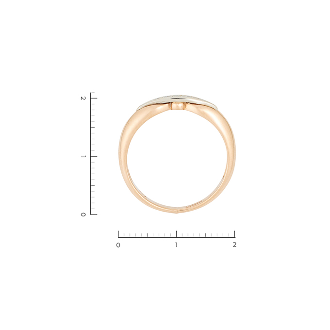 Кольцо из золота 585 пробы c 5 бриллиантами, Л 0616 3258 за 27120