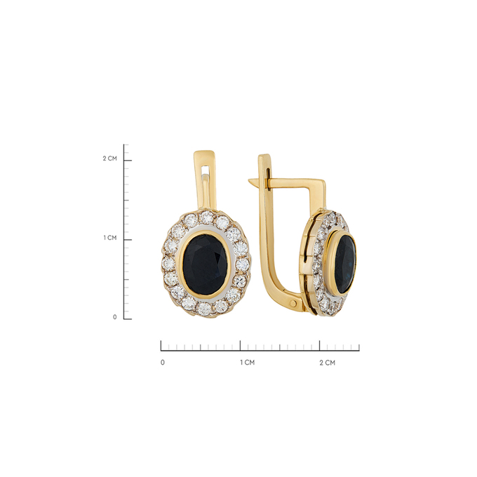 Серьги из золота 750 пробы c сапфирами и бриллиантами, К 0000 4236 за 129000