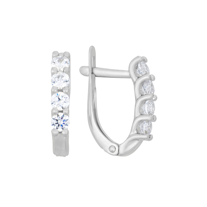Серьги из золота 585 пробы c фианитами