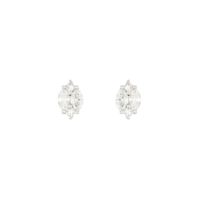 Серьги из золота 750 пробы c 8 бриллиантами