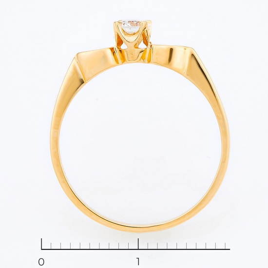 Кольцо из желтого золота 750 пробы c 1 бриллиантом, Л23143478 за 24000