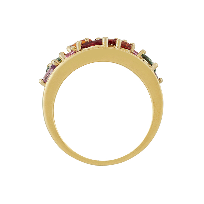 Кольцо из золота 750 пробы c цветными сапфирами и бриллиантами, Л 4107 5694 за 132400