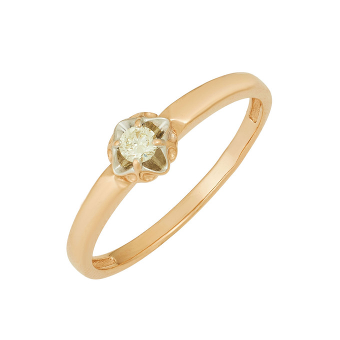 Кольцо из золота 585 пробы c бриллиантом