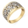 Кольцо из комбинированного золота 585 пробы c 17 бриллиантами 054119 фото 1