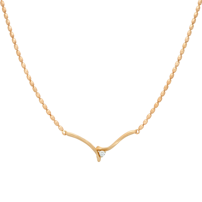 Колье из золота 585 пробы c бриллиантом