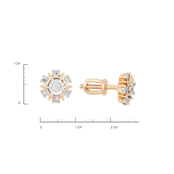 Серьги из золота 585 пробы c бриллиантами, Л 7601 4243 за 25200