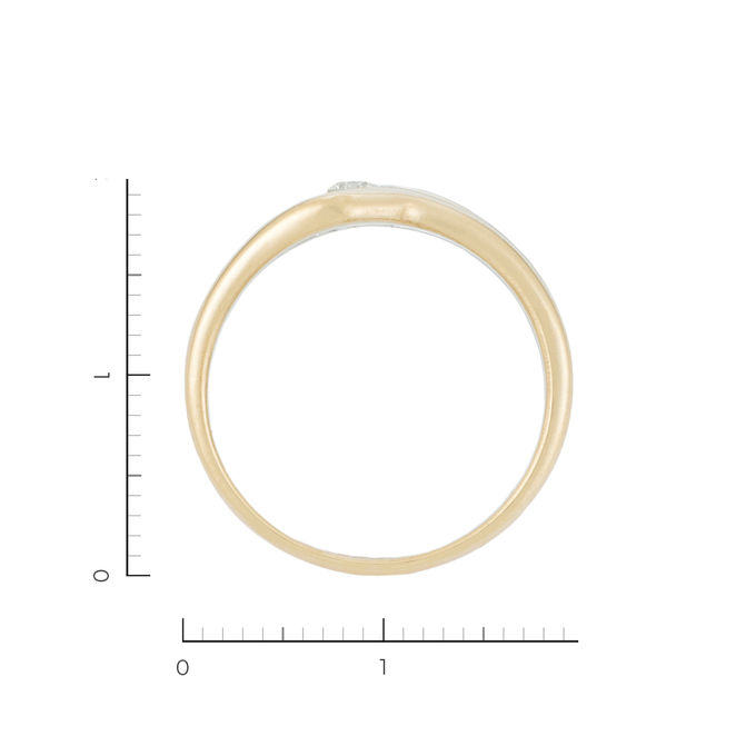 Кольцо из золота 585 пробы c 1 бриллиантом, Л 3013 7424 за 26400