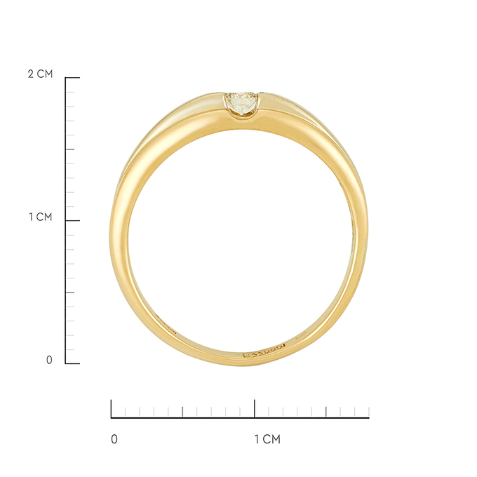 Кольцо из золота 585 пробы c бриллиантом, Л 6602 7307 за 36800