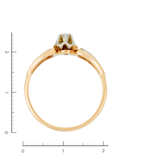 Кольцо из комбинированного золота 585 пробы c 3 бриллиантами, Л76009865 за 28630