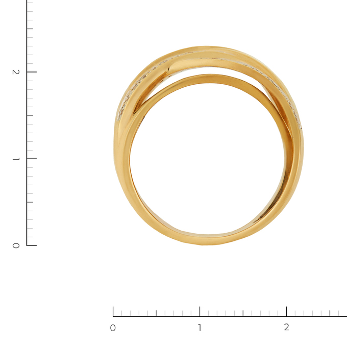 Кольцо из желтого золота 750 пробы c 40 бриллиантами, Л 3308 7524 за 84900