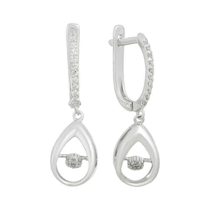 Серьги из золота 585 пробы c бриллиантами