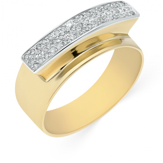 Кольцо из комбинированного золота 585 пробы c 51 бриллиантами