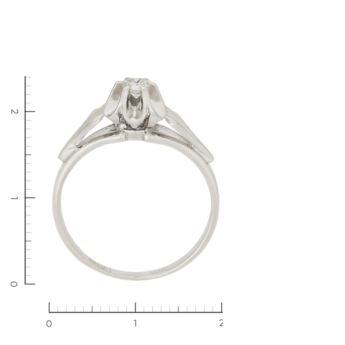 Кольцо из белого золота 585 пробы c 1 бриллиантом, Л 1811 2547 за 23030