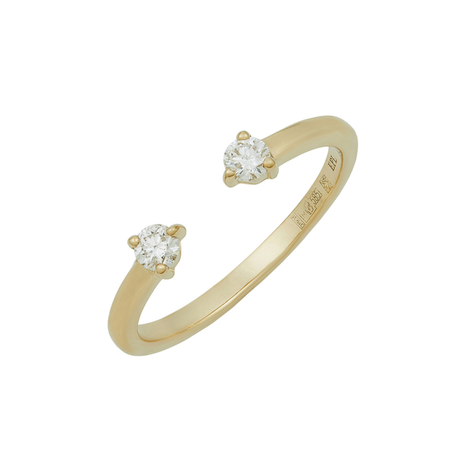 Кольцо из золота 585 пробы c бриллиантами