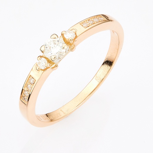 Кольцо из комбинированного золота 585 пробы c 11 бриллиантами Л72001612 фото 1