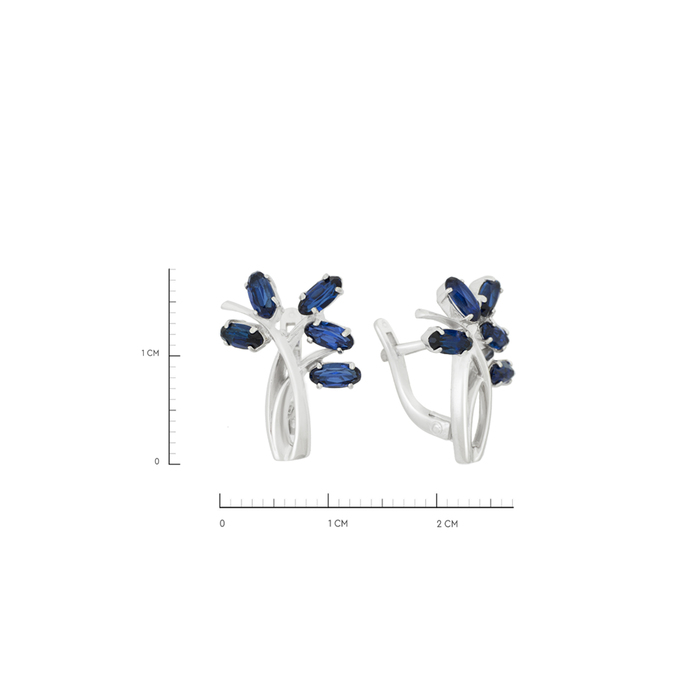 Серьги из золота 585 пробы c синт. сапфирами, Л 2810 8797 за 39200