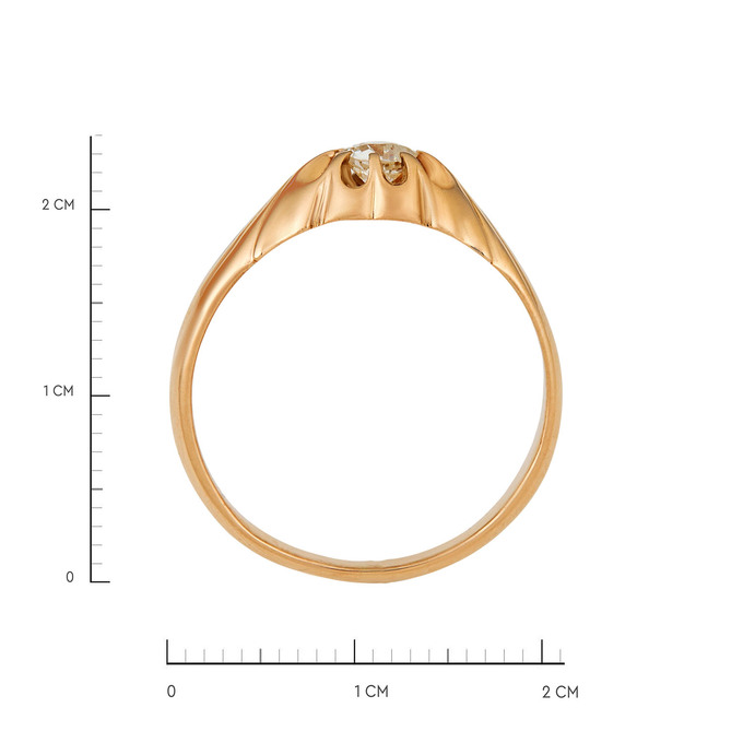 Кольцо из золота 583 пробы c бриллиантом, Л 4508 3923 за 85500