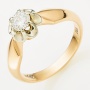 Кольцо из комбинированного золота 583 пробы c 1 бриллиантом Л28070578 фото 1