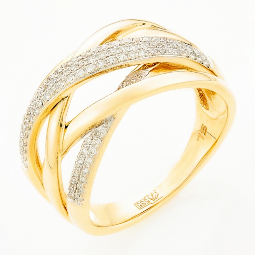 Кольцо из желтого золота 585 пробы c 98 бриллиантами Л09099887 фото 1
