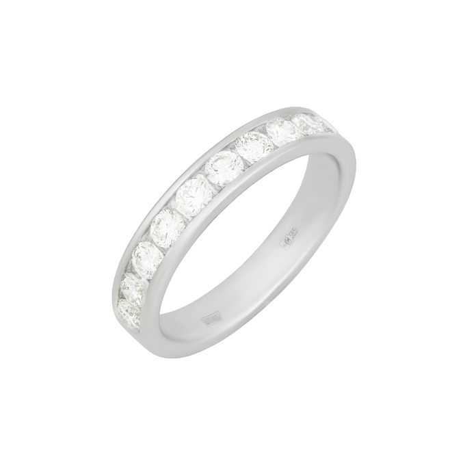 Кольцо обручальное из золота 585 пробы c бриллиантами