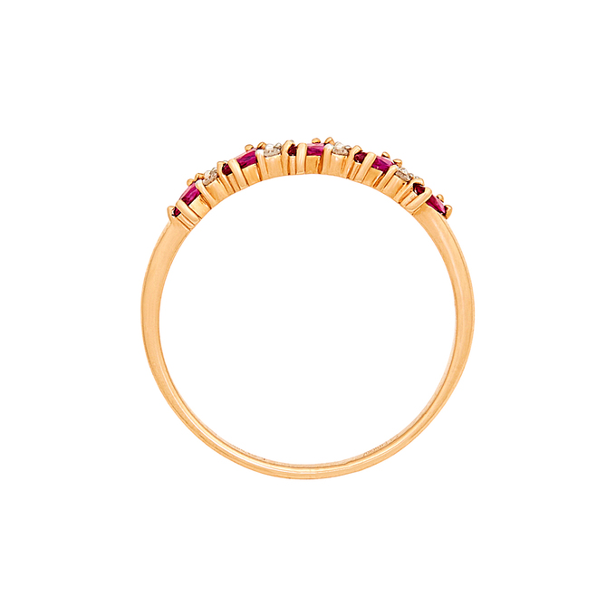 Кольцо из золота 585 пробы c рубинами и бриллиантами, Л 3309 6702 за 31600