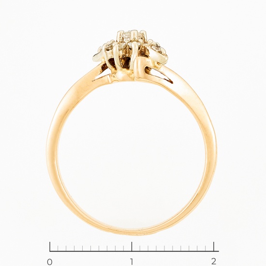 Кольцо из комбинированного золота 585 пробы c фианитами и фианитами, ЦО0049766 за 8600