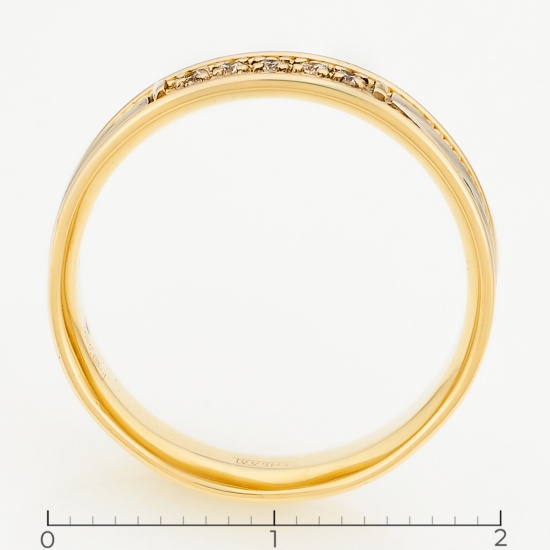 Кольцо из комбинированного золота 585 пробы c 5 бриллиантами, Л48066579 за 16750