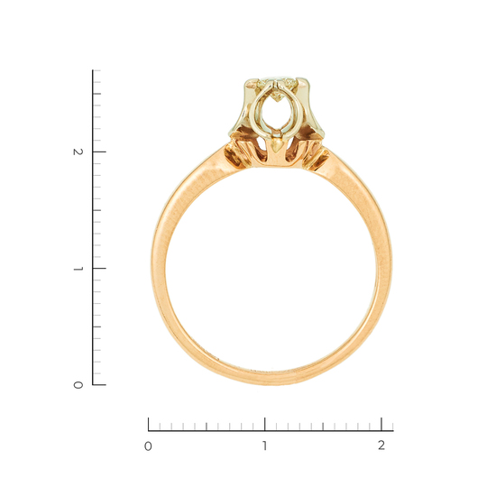Кольцо из комбинированного золота 585 пробы c 1 бриллиантом, Л28089561 за 19950