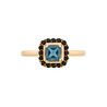 Кольцо из золота 585 пробы c топазом Лондон и синтетическими камнями