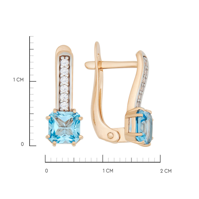 Серьги из золота 585 пробы c топазами и фианитами, К 0000 5107 за 30500