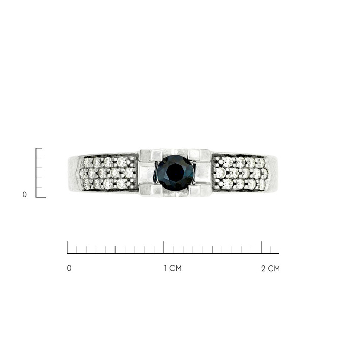 Кольцо из золота 585 пробы с сапфиром и бриллиантами, Л 2010 7756 за 46300