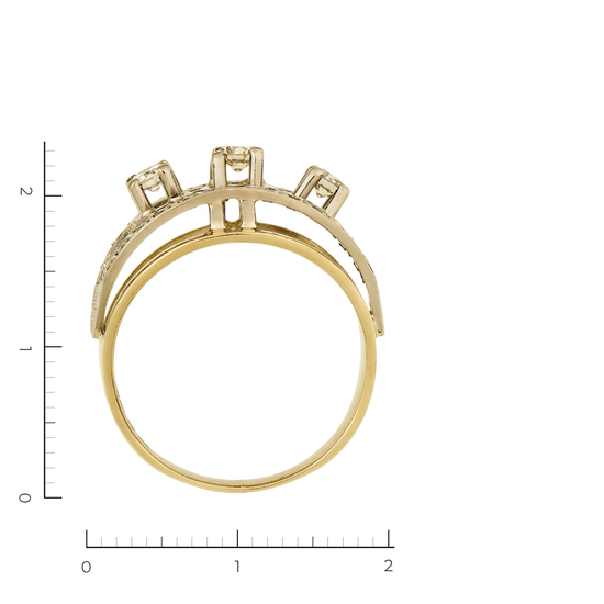 Кольцо из комбинированного золота 585 пробы c 31 бриллиантами, Л53017858 за 57500