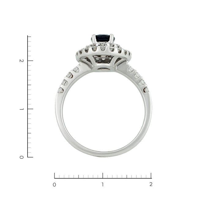 Кольцо из золота 750 пробы c сапфиром и бриллиантами, Л 2812 0962 за 110000