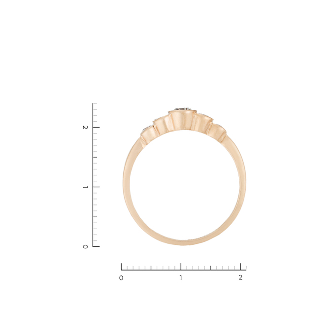 Кольцо из золота 585 пробы c 5 бриллиантами