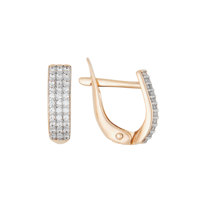 Серьги из золота 585 пробы c фианитами