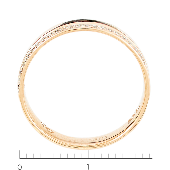 Кольцо из красного золота 585 пробы c 23 бриллиантами