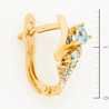 Серьги из золота 585 пробы c фианитами и 6 топазами