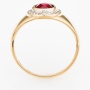 Кольцо из красного золота 585 пробы c 1 синт. рубином и 28 бриллиантами Л35056891 фото 3