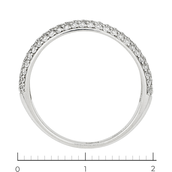Кольцо из белого золота 585 пробы c фианитами