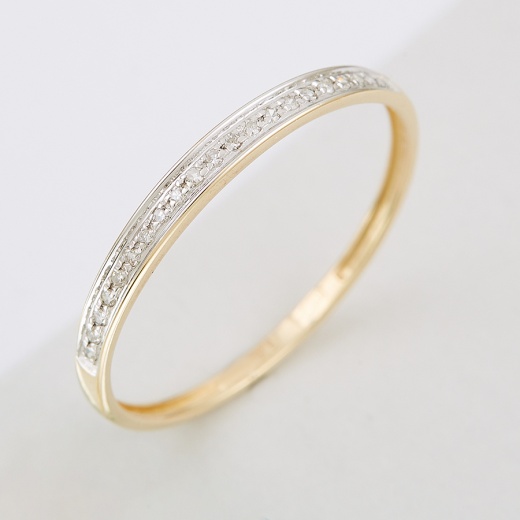 Кольцо из комбинированного золота 585 пробы c 21 упр. огр. бриллиантами 118268 фото 1