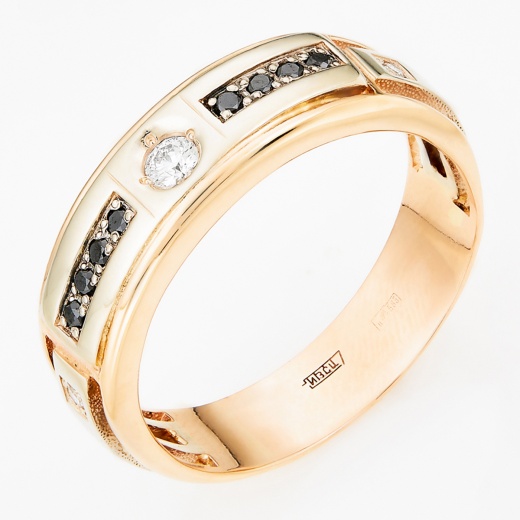 Кольцо из комбинированного золота 585 пробы c 11 бриллиантами Л25069844 фото 1